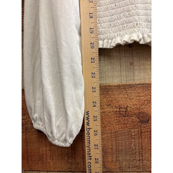 Lucky Brand Womens Embroidered Long Sleeve Peasant Top L Modal & Polyester Blend - Picture 6 of 8